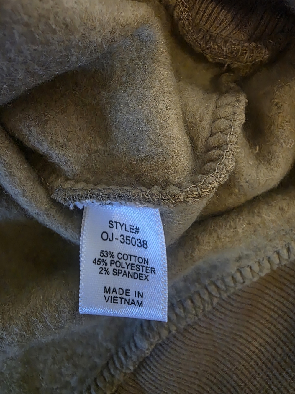 Zenana Outfitters Olive Green Zip Hoodie with Cream Drawstrings - Picture 4 of 4